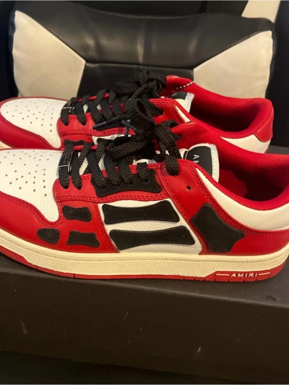AMIRI Red, White & Black Low-Top Sneakers